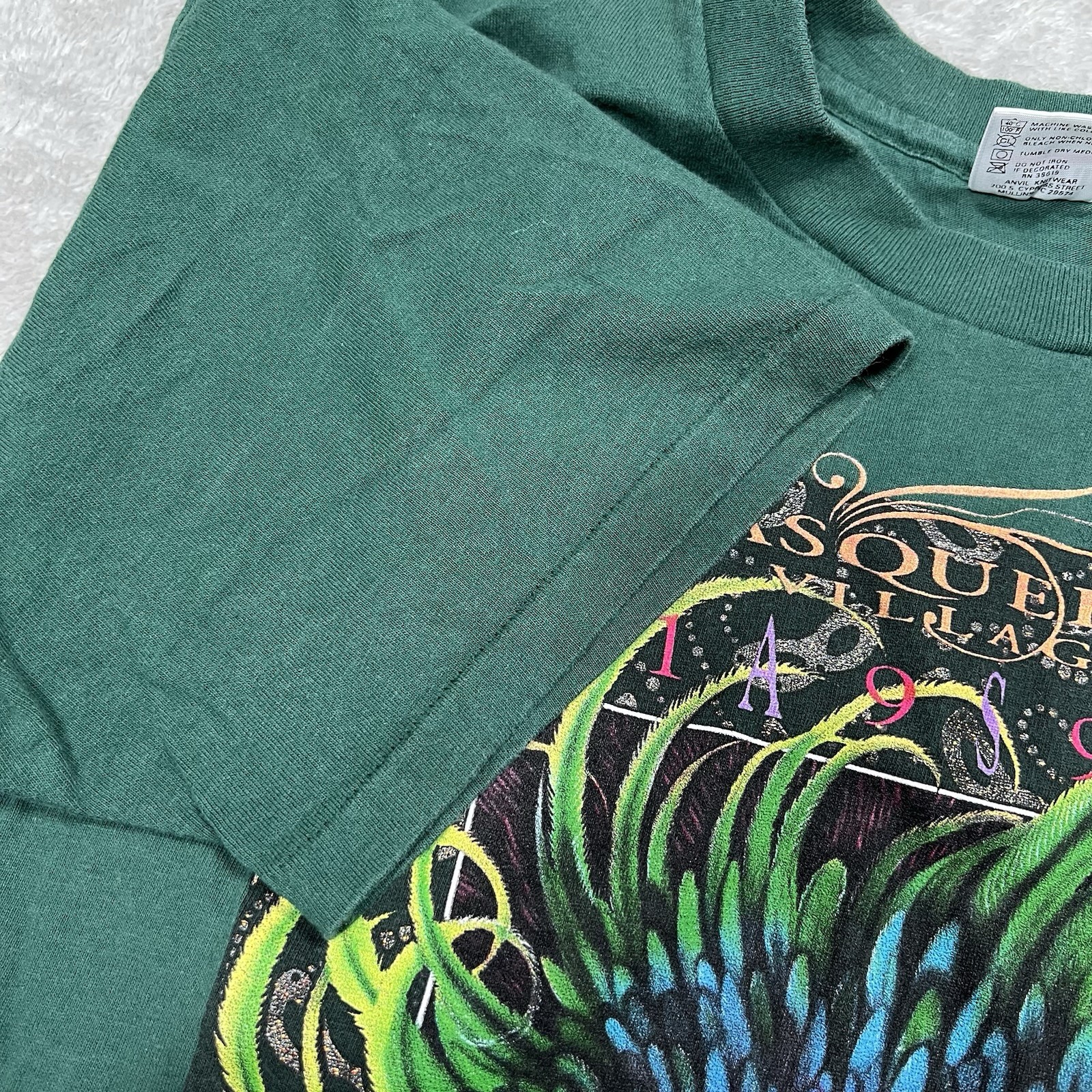 VTG Las Vegas Masquerade Tee Men L Green Single Stitch 1996 Andrea Mistretta Rio gallery