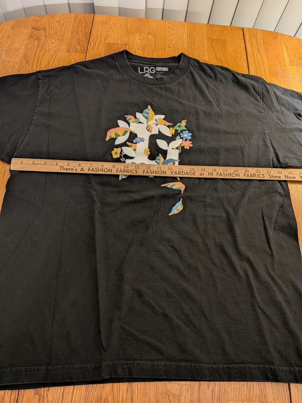 LRG Men’s 2XL Black Floral Graphic Print Crew Neck Short Sleeve Cotton T-Shirt gallery