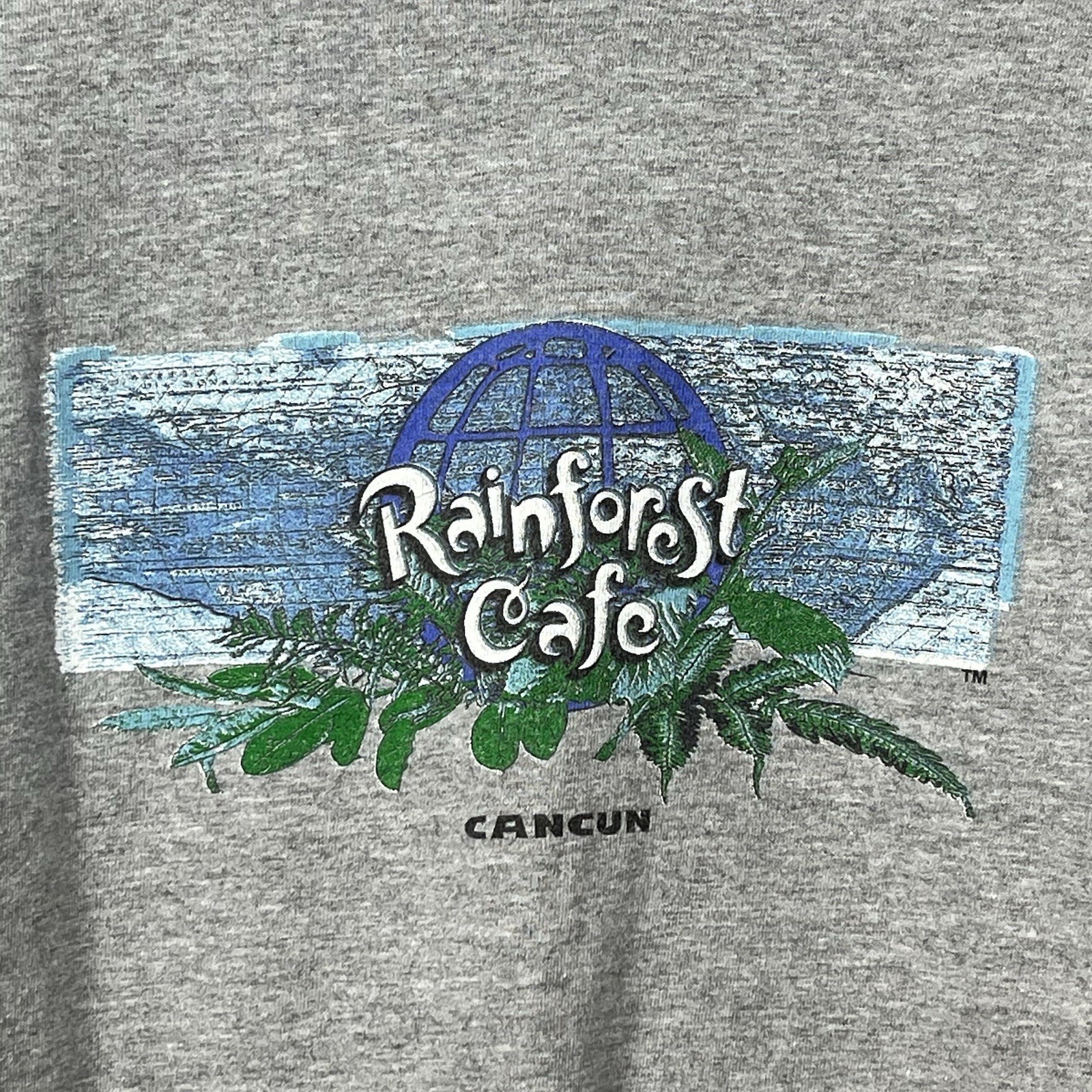 Vintage Rainforest Cafe Cancun T Shirt Mens Size Medium Gray Souvenir gallery