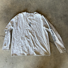 Gap Athletic Men’s XL Gray Crew Neck Long Sleeve Graphic Logo Knit T-Shirt
