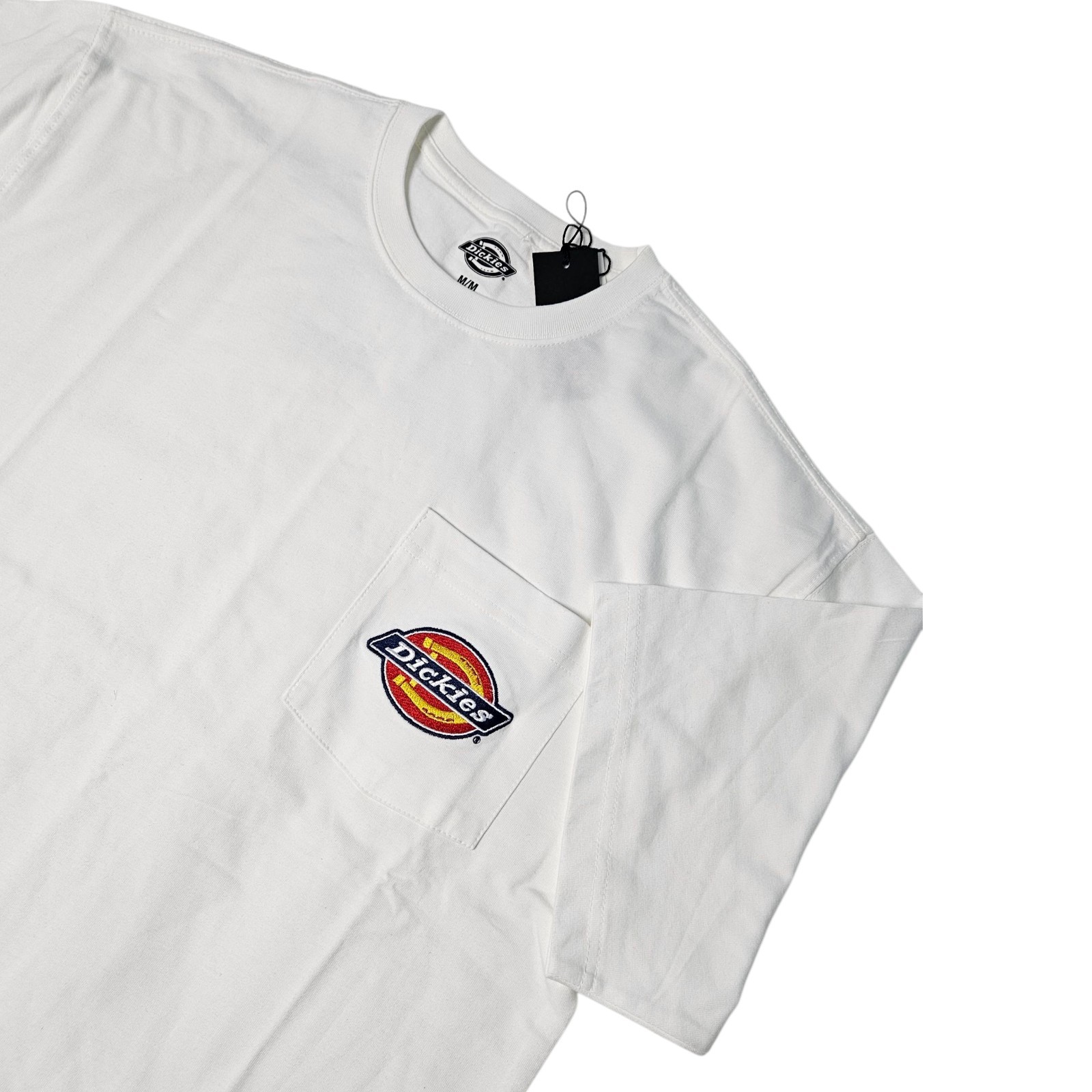 Dickies Men's Pocket T-shirt, 100% Cotton, Short Sleeve, White Color, Size M. gallery