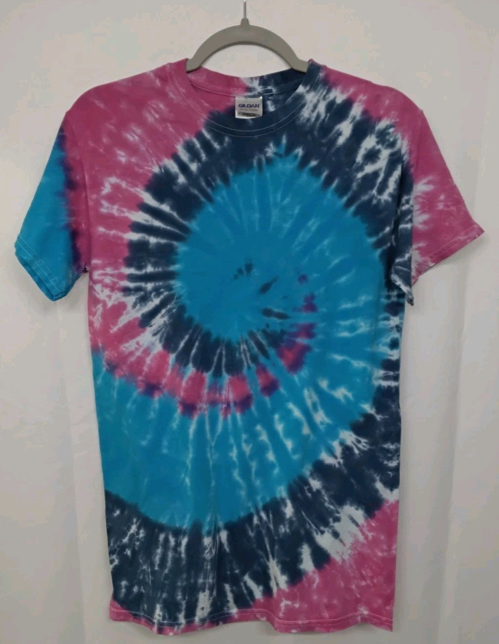 New Tie Dye Men's T-Shirt Pink Blue Adult Small Multicolor Summer Spiral gallery