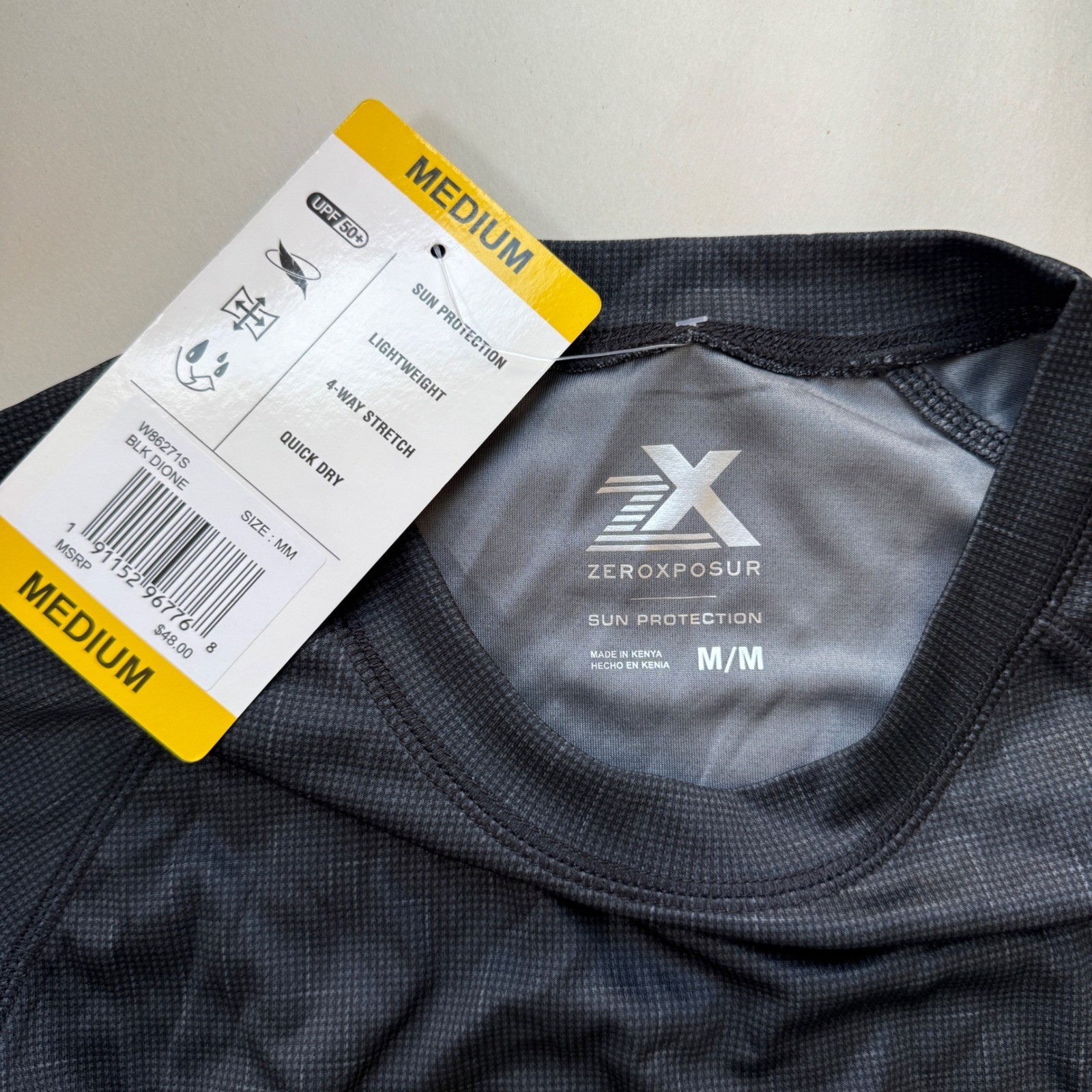 ZeroXposur Mens Sun Protection Top UPF 50+ Short Sleeve Shirt Black Dione Medium gallery