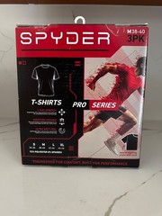 SPYDER *NEW* Men’s Pro Series Black, Gray & Green 3PK T-Shirts (size M)