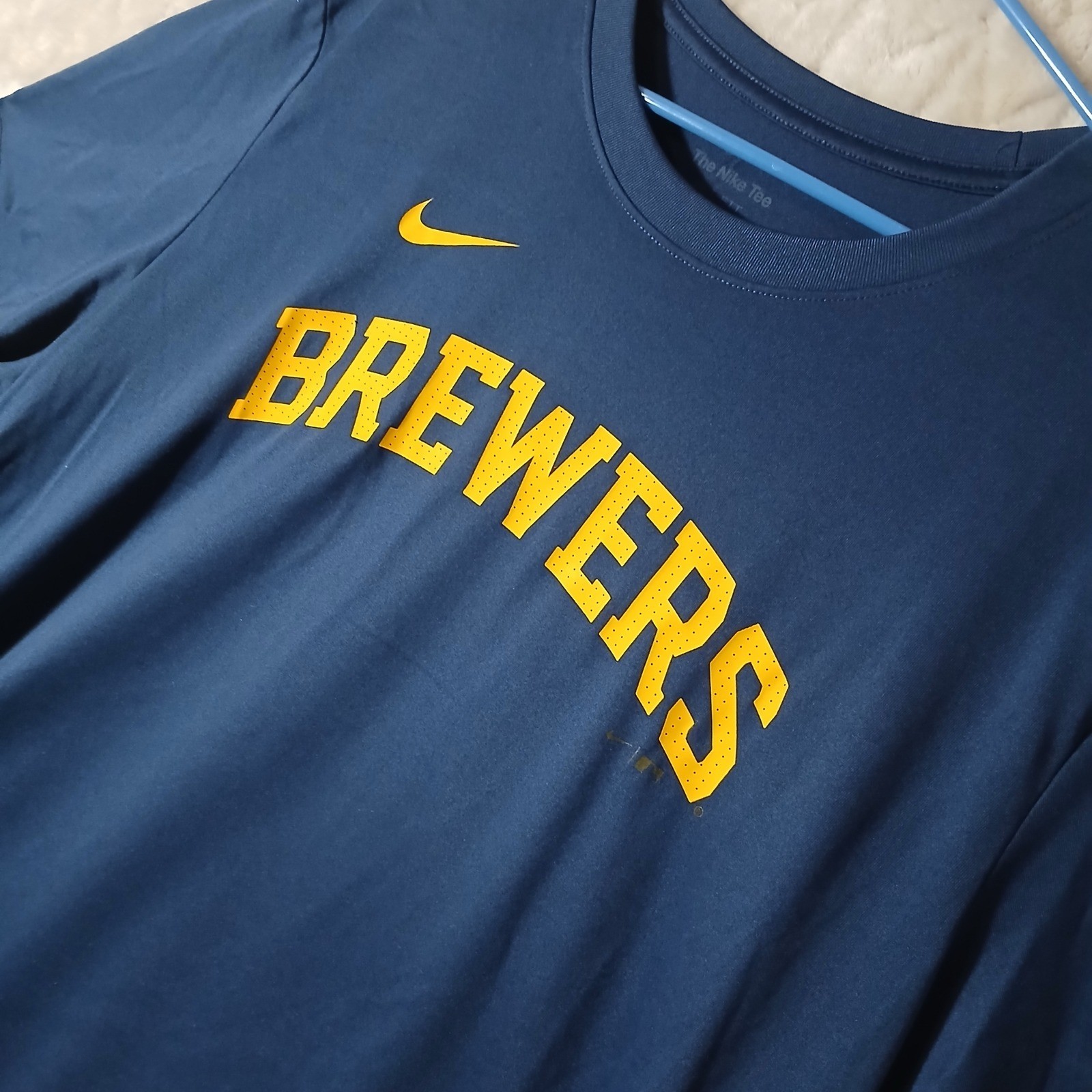Nike Mens Milwaukee Brewers Dri-FIT T-Shirt Navy Blue XXL MLB Baseball Tee gallery