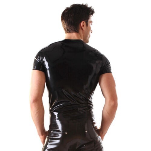Latex Classic T-shirts Short Sleeves Men's Tops No Zipper Customize 0.4mm gallery