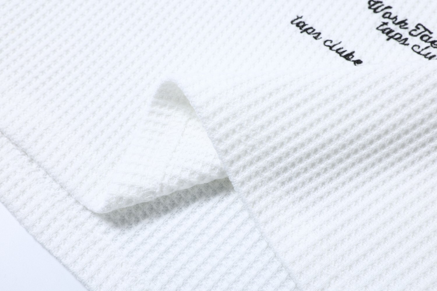 Men's Work Taeleplus Waffle Knit Long Sleeve Tee Streetwear Y2K Graphic White gallery