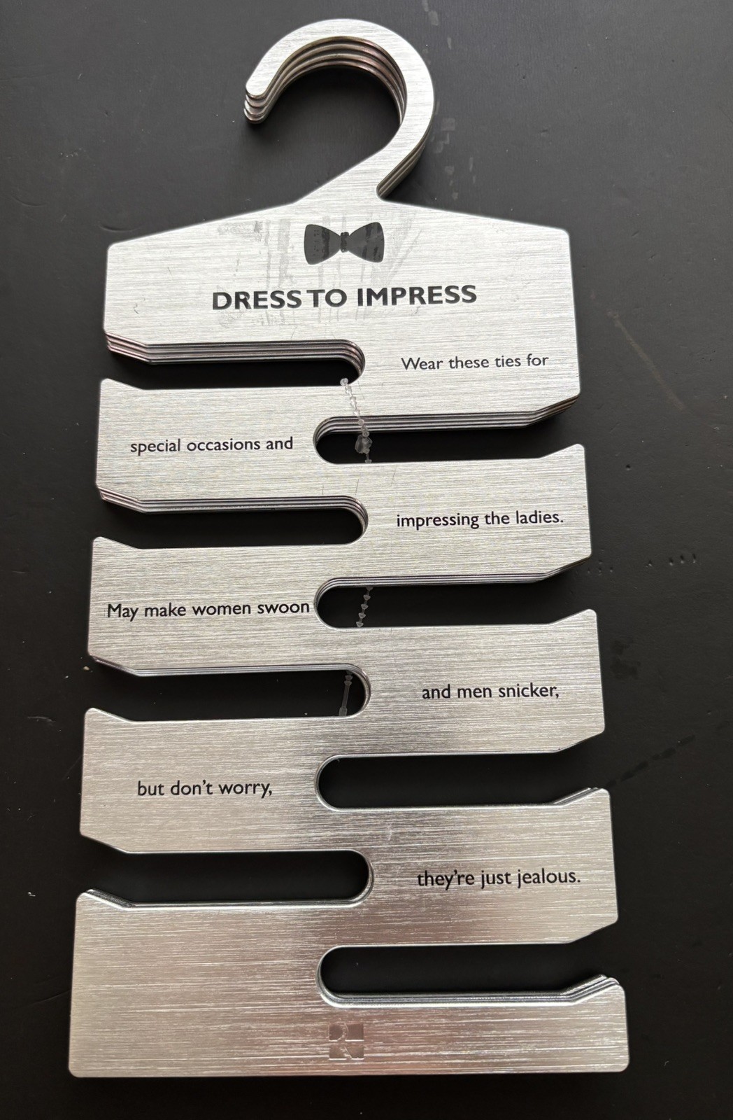 Fathers Day (4) Tie Hanger Organizers Labeled Humorous Metal Multiple Tie Hanger