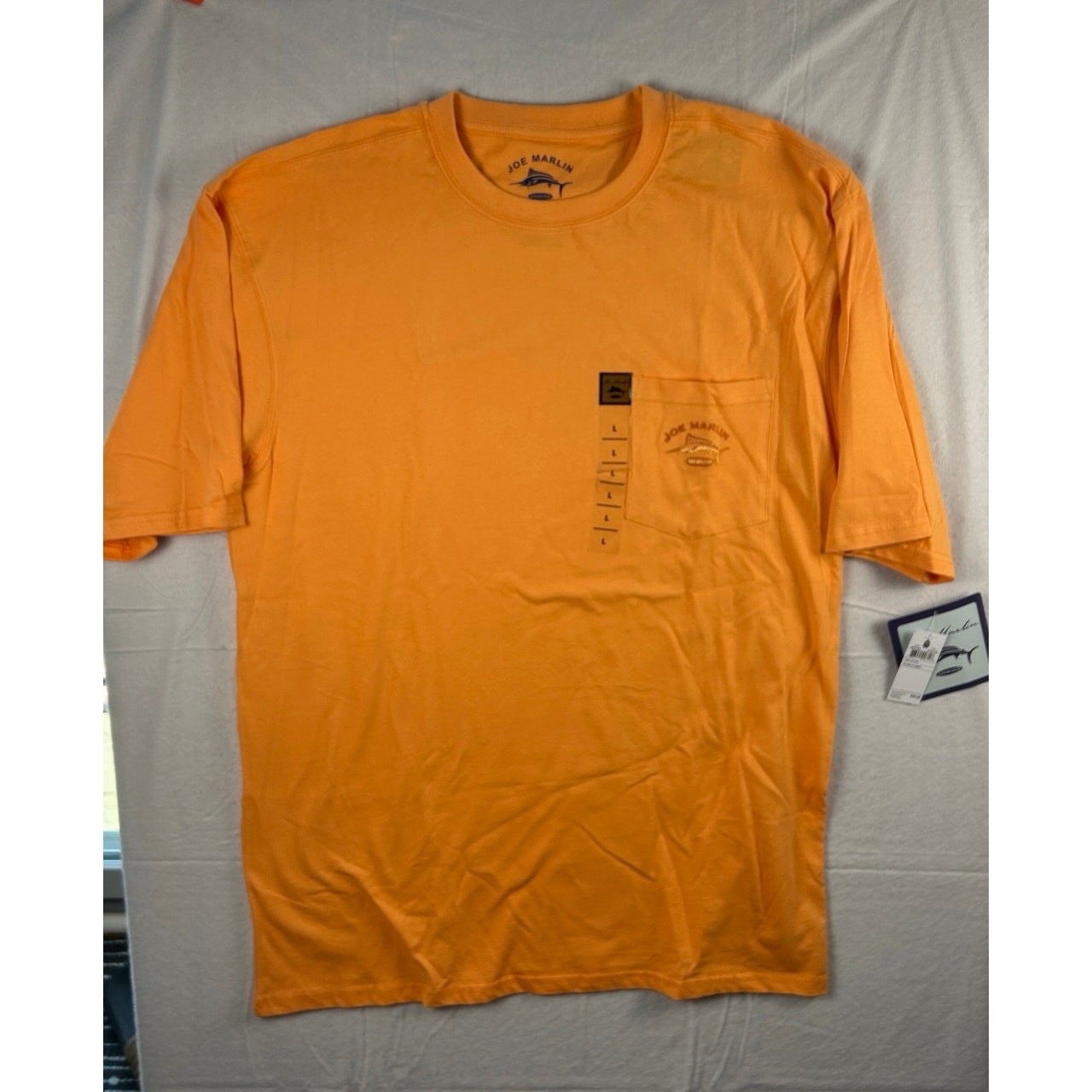 NWT Joe Marlin "Unwind" Performance Pocket T-Shirt - Dreamsicle Orange - Large gallery