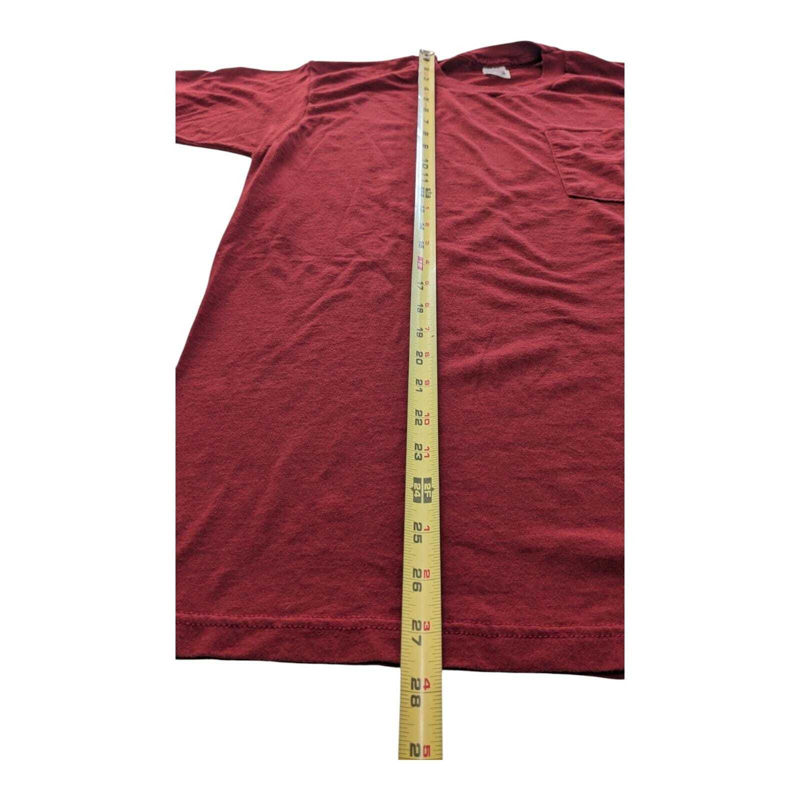 Fruit Of The Loom Golden Blend Vintage Blank Blue Pocket T Shirt Large 42-44 gallery