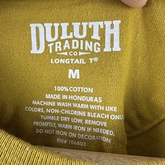 Duluth Trading Co Shirt Mens Medium Mustard Yellow Longtail T Gears Tee Outdoors