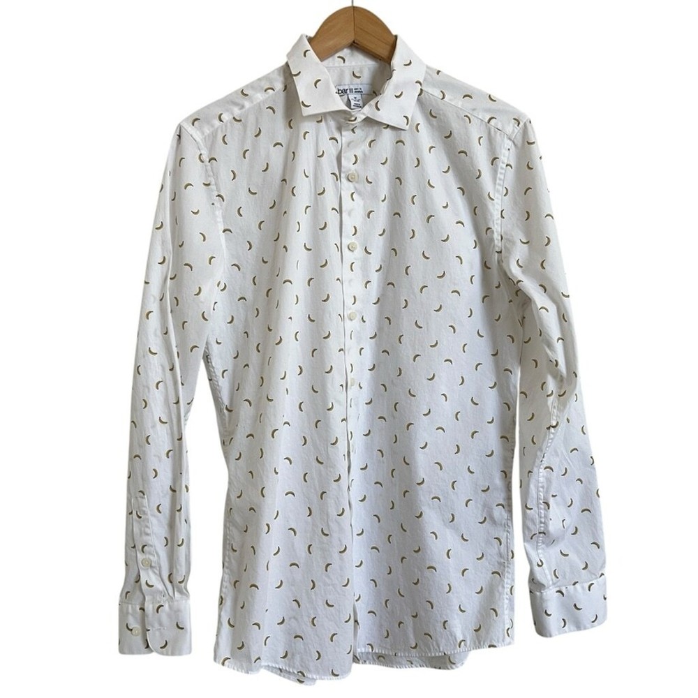 Bar III Performance Banana Button Down Shirt Medium