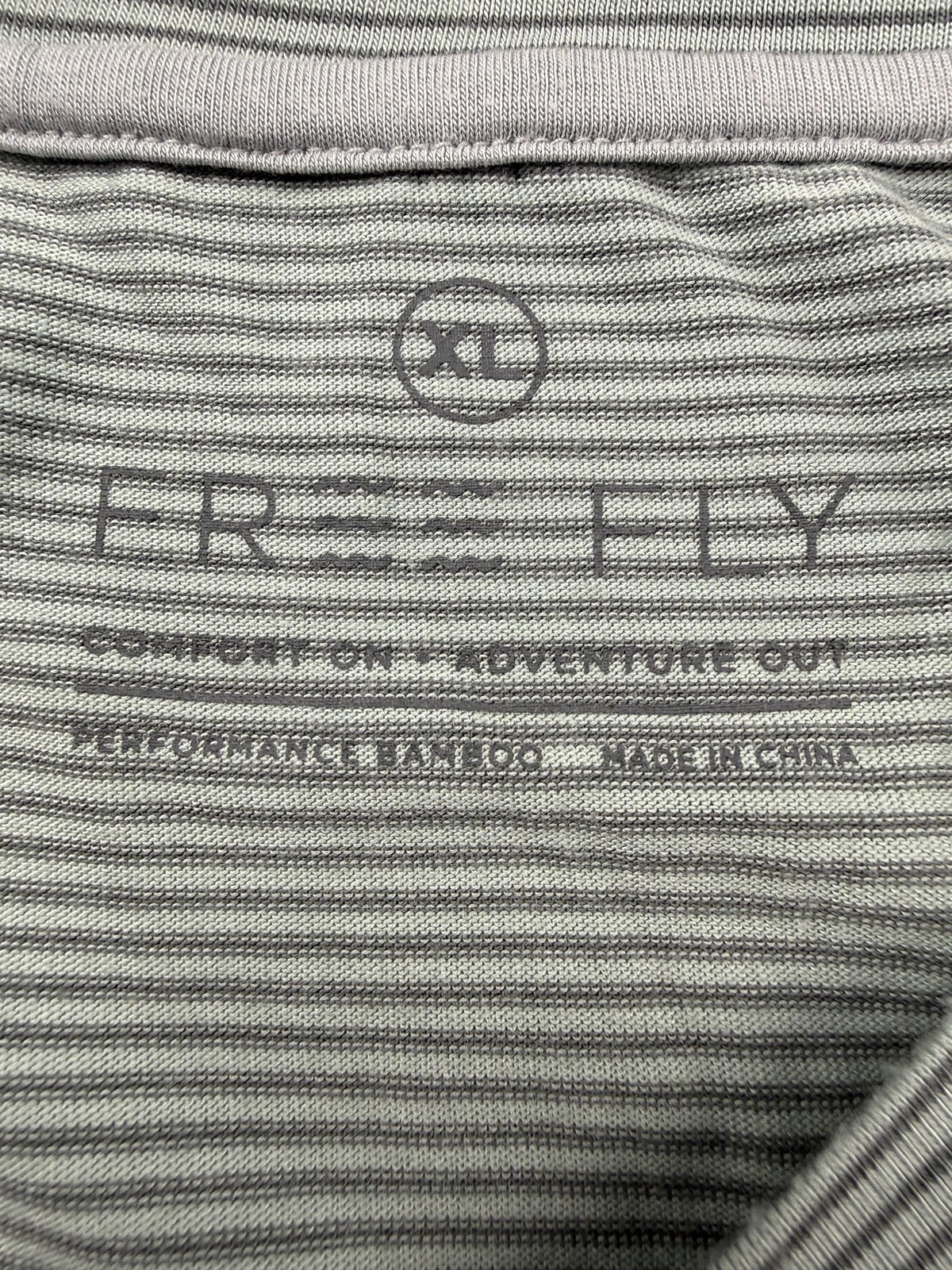 Free Fly Shirt Mens XL Gray Striped Bamboo Henley Pocket Tee Lightweight gallery