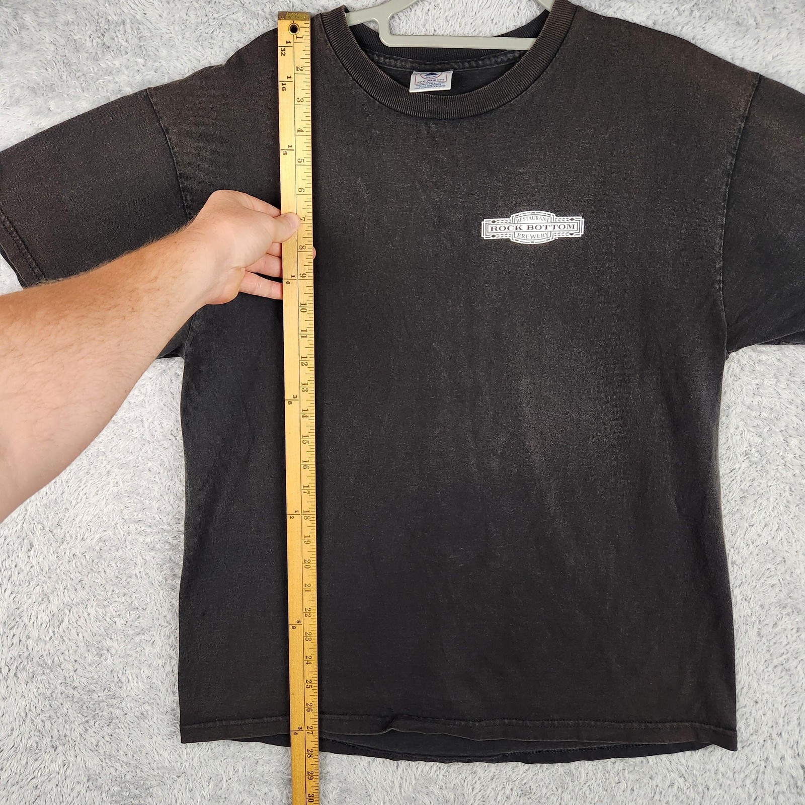 Vintage Rock Bottom Brewery Fire Chief Ale Shirt Mens Large Gray Beer Graphic gallery