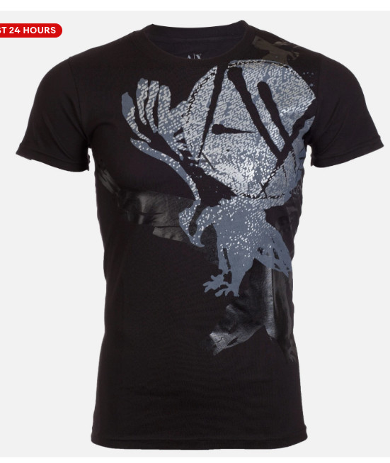 ARMANI EXCHANGE Black EAGLE Short Sleeve Slim Fit Designer Mens T-shirt NWT gallery