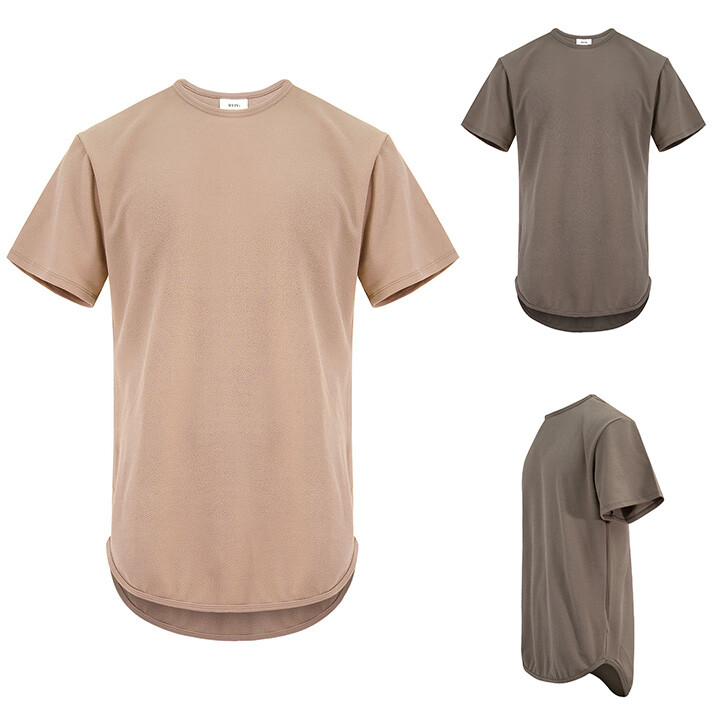 WEIV Men's Casual Essential Scallop Round Baseball-Style Hem T-Shirt 3001 gallery
