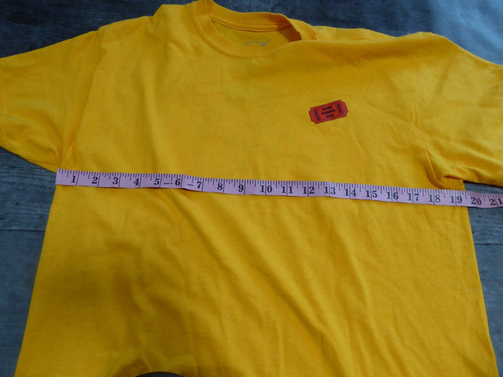 Neon Riot Yellow Admit One Alone Forever Club Yellow T Shirt Cotton Tee Humor M gallery