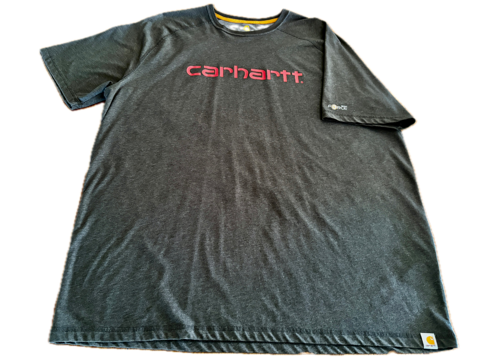 Carhartt Force Mens XL Relaxed Fit Pocket T-Shirt, Dark Gray with Short Sleeves