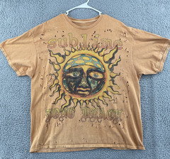Sublime T-Shirt Mens Medium Distressed Graphic Print 90s Y2K Long Beach