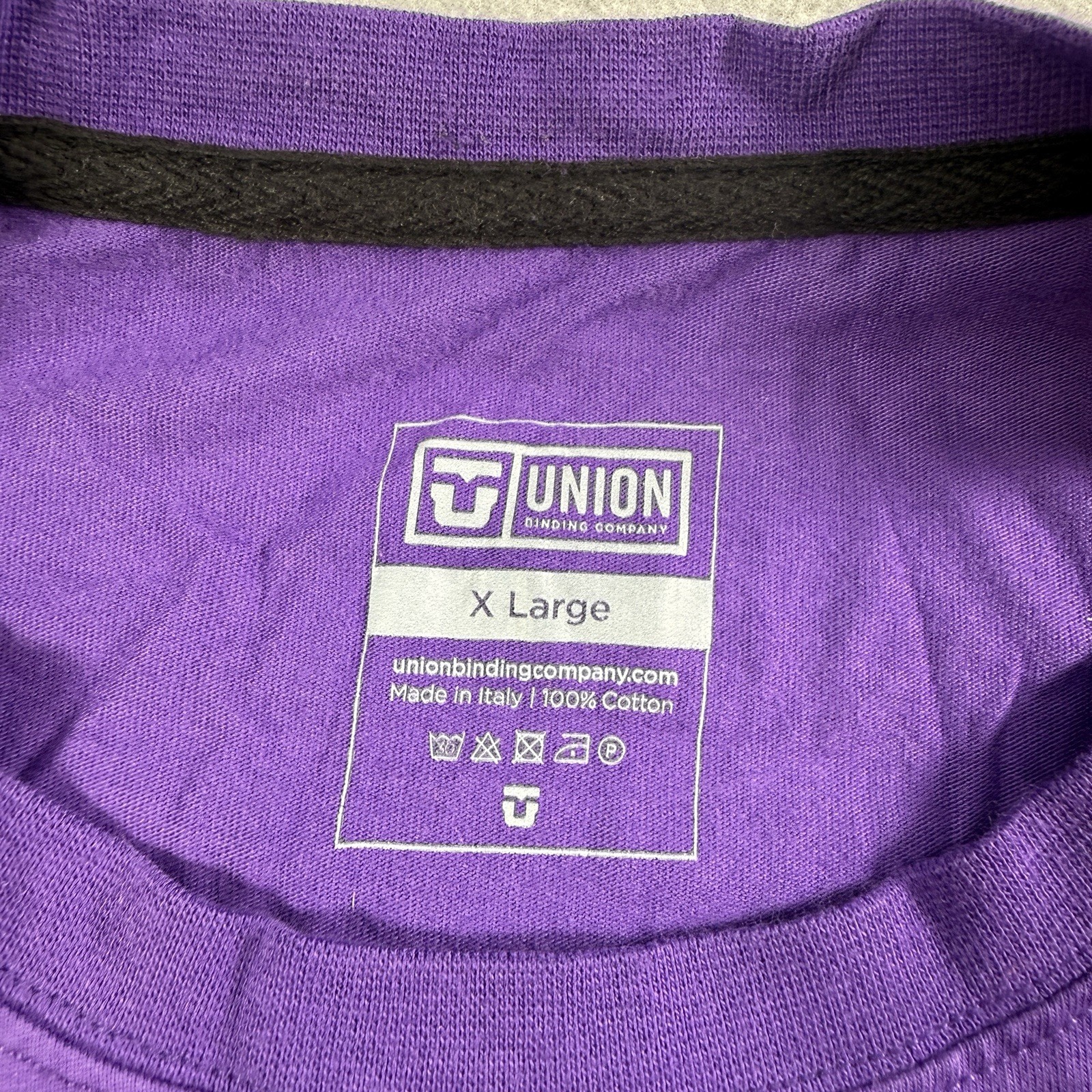 Union Bindings LS Purple T Shirt XL Crewneck Sleeve Logos Cotton Made in Italy gallery