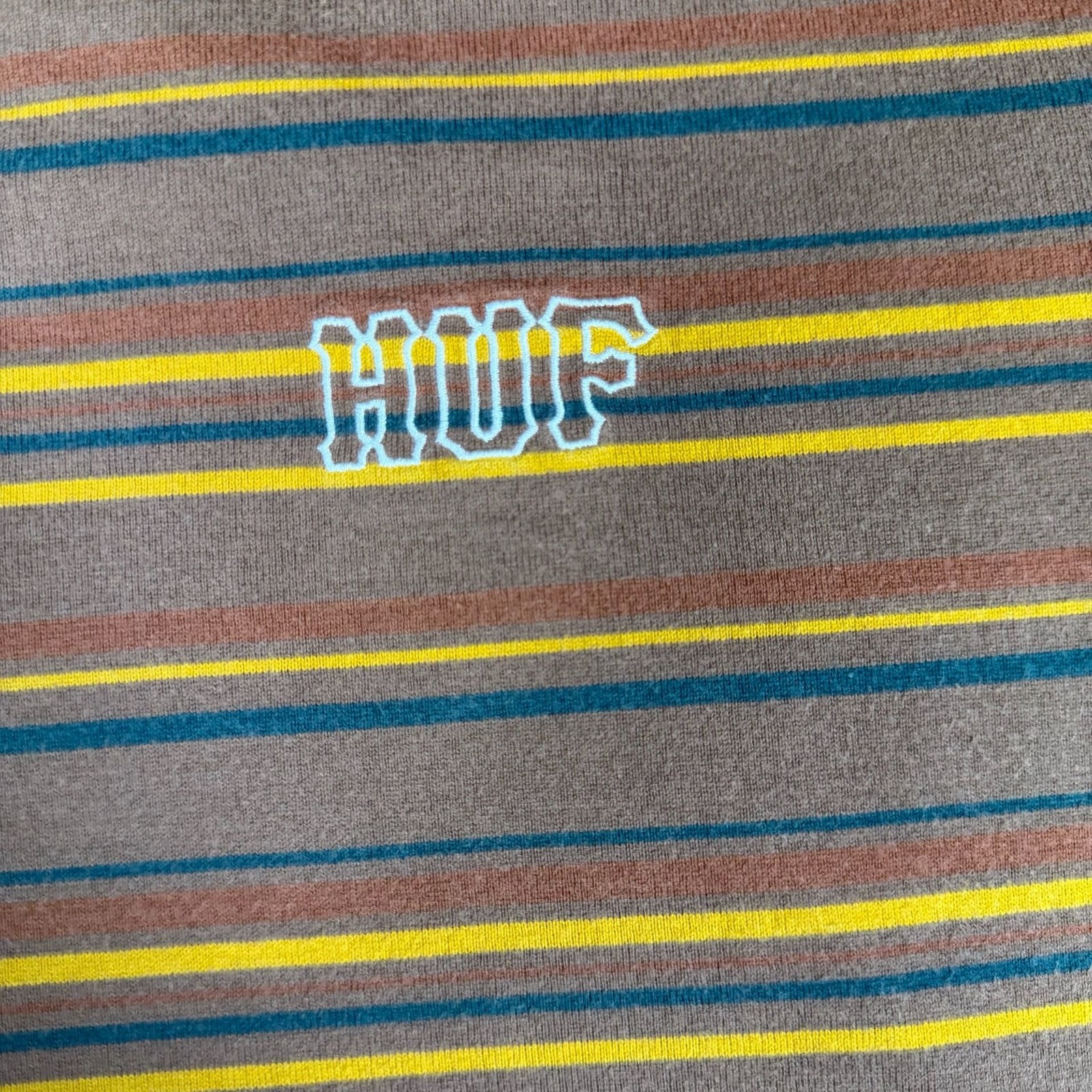 HUF Striped Knit T-Shirt Brown and Yellow Multi Stripe gallery