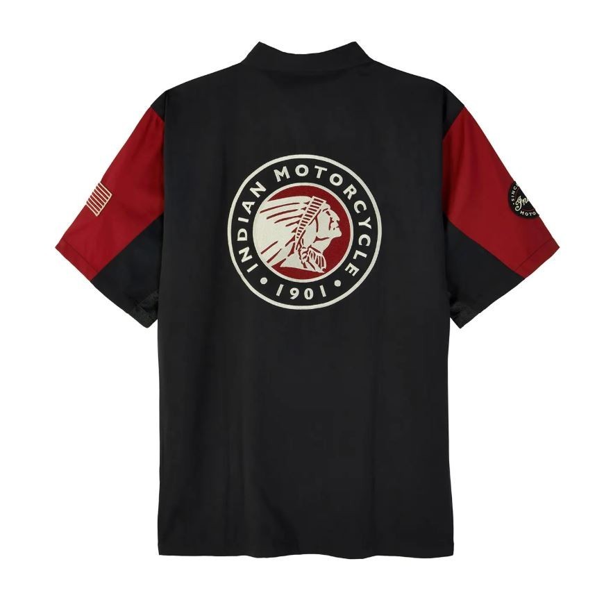 Indian Motorcycle Men's Headdress Colorblock Shop Shirt Red 2865623 gallery