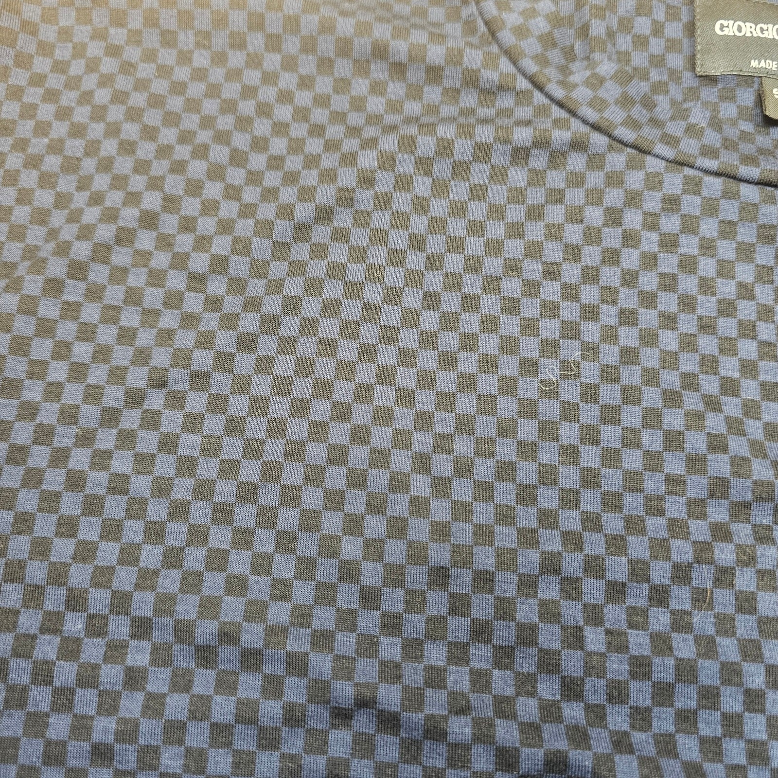 GIORGIO ARMANI Checkered Luxury Tee Men's 54/XL Made In Italy Quiet Luxury Shirt gallery