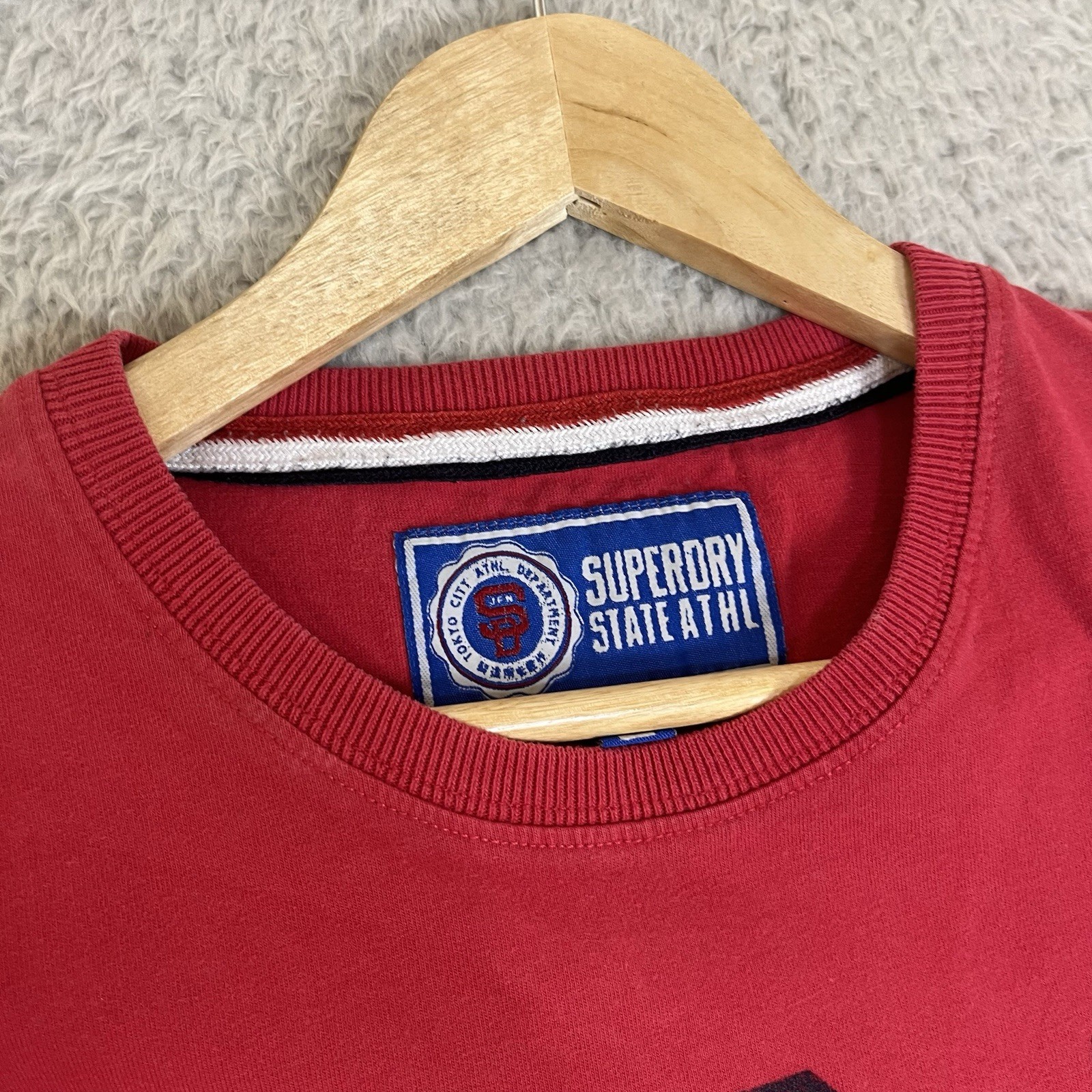 Superdry Track and Field T Shirt Mens L* M Medium Red Crew Neck Short Sleeve gallery