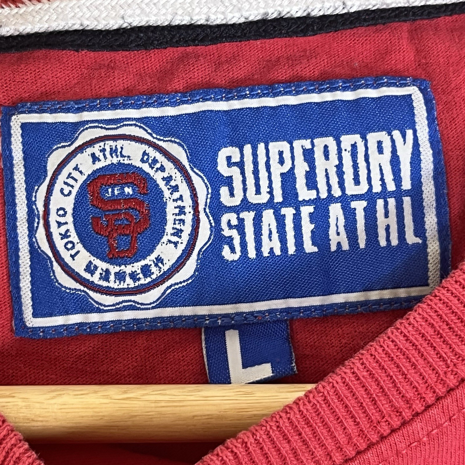 Superdry Track and Field T Shirt Mens L* M Medium Red Crew Neck Short Sleeve gallery