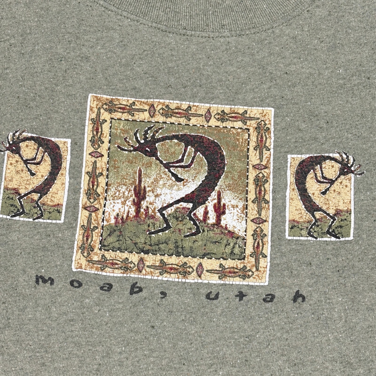 VTG Eco Mountain Kokopelli Native Moab Utah T-Shirt Made In USA Adult Medium gallery