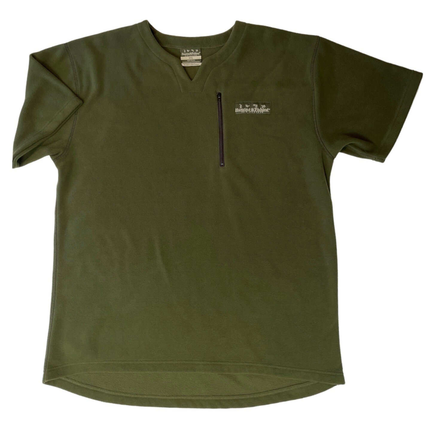 HUNTING & FISHING Men’s Micro Tee 2X Anti-Pill Fleece Unique V-Split Zip Pocket