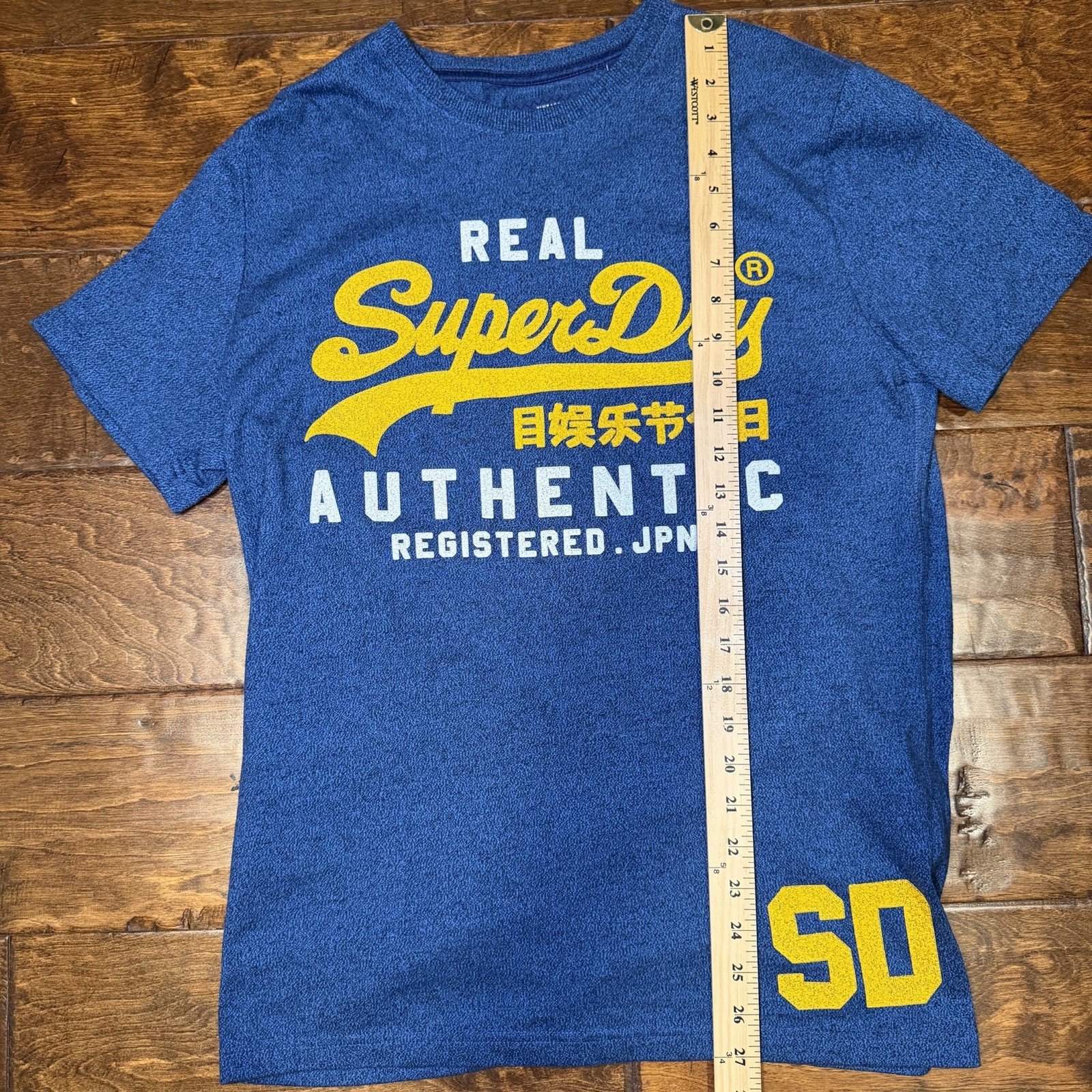 Vintage SUPERDRY Tee Shirt Store Graphic T-Shirt Blue Men's L gallery