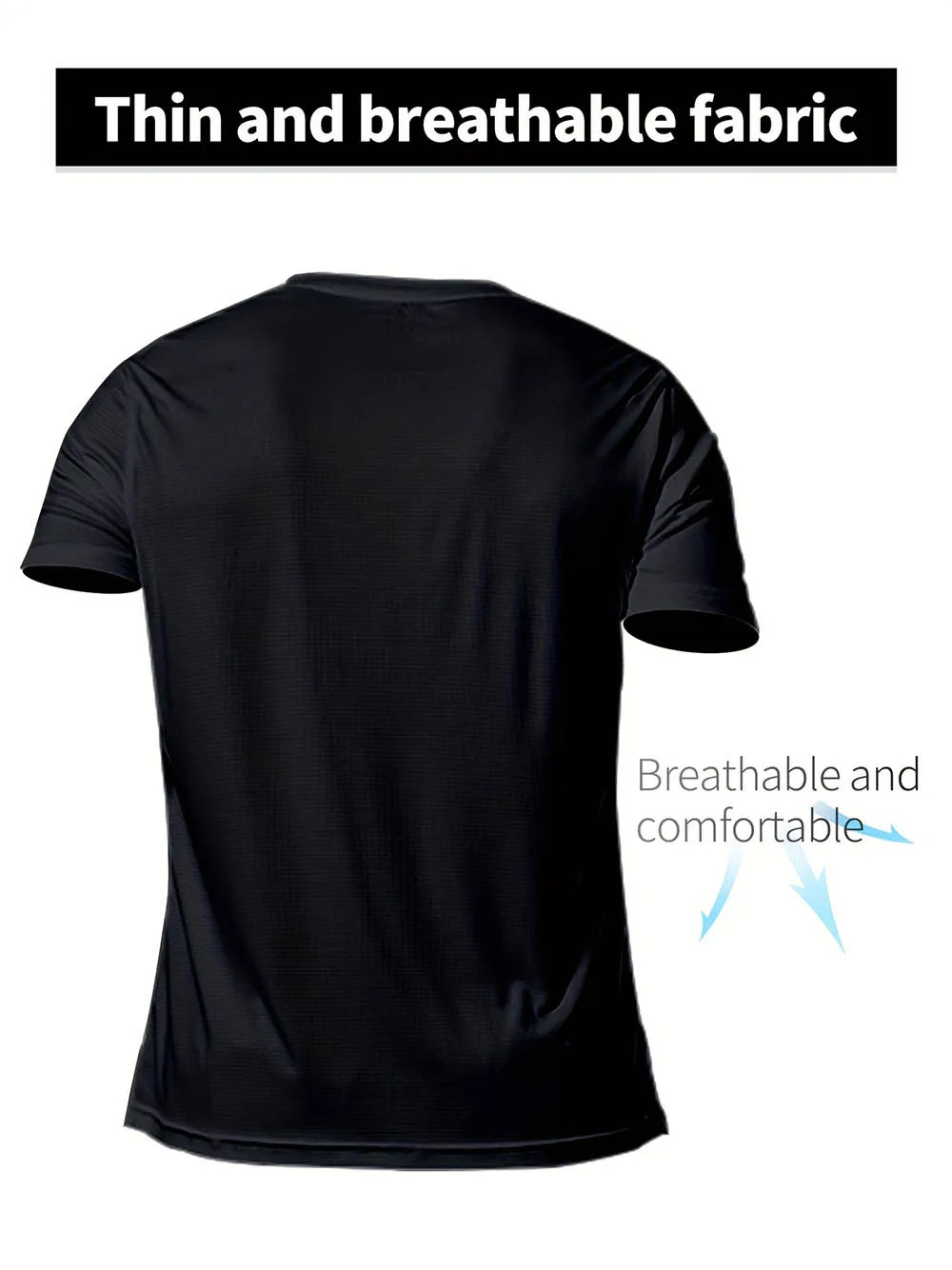 New Men's Solid Color T-Shirt Sports And Leisure T-Shirt Outdoor Gym Running Bla gallery