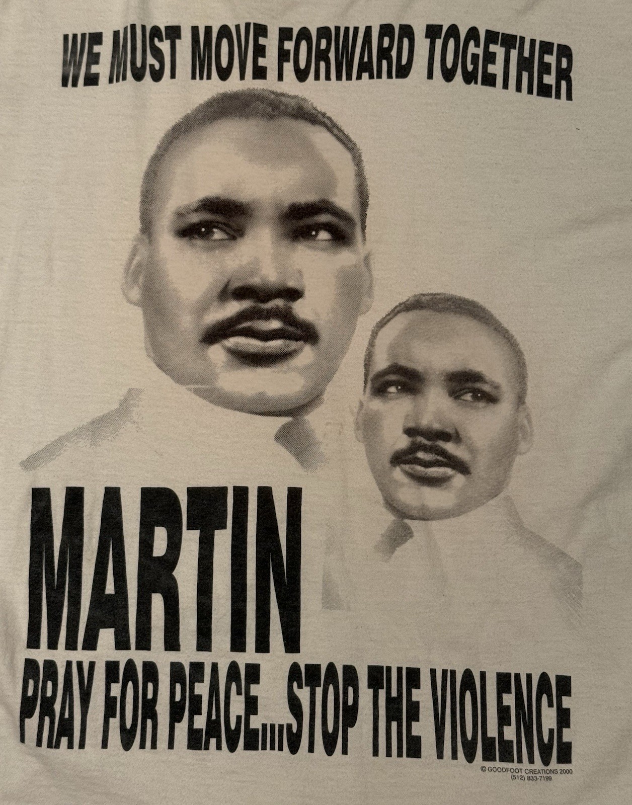 Vintage Y2K Martin Luther King Stop The Violence Rap Tee Shirt 2XL 2Pac Biggie gallery