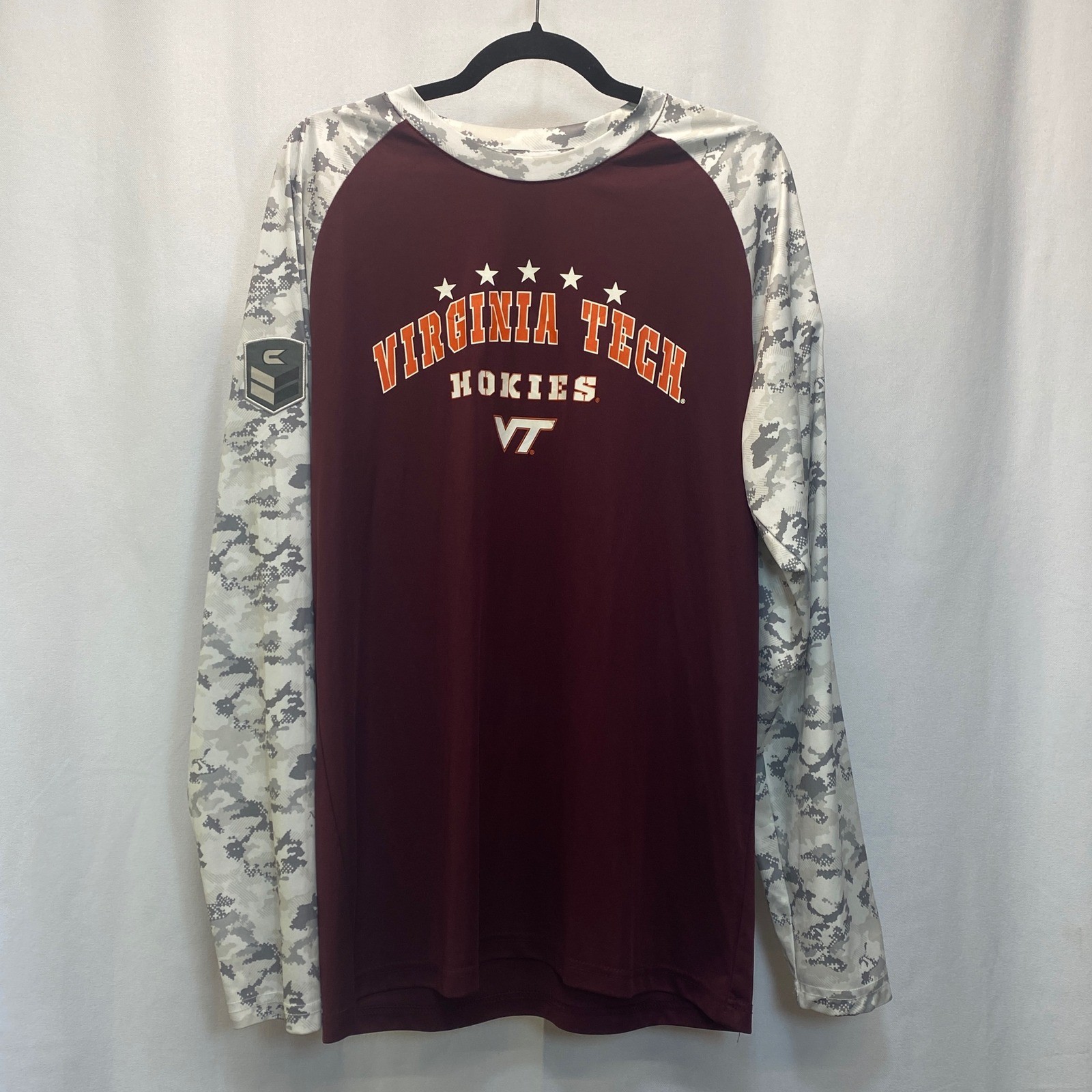 Virginia Tech Hokies Colosseum OHT Military Appreciation Raglan Shirt XL Camo