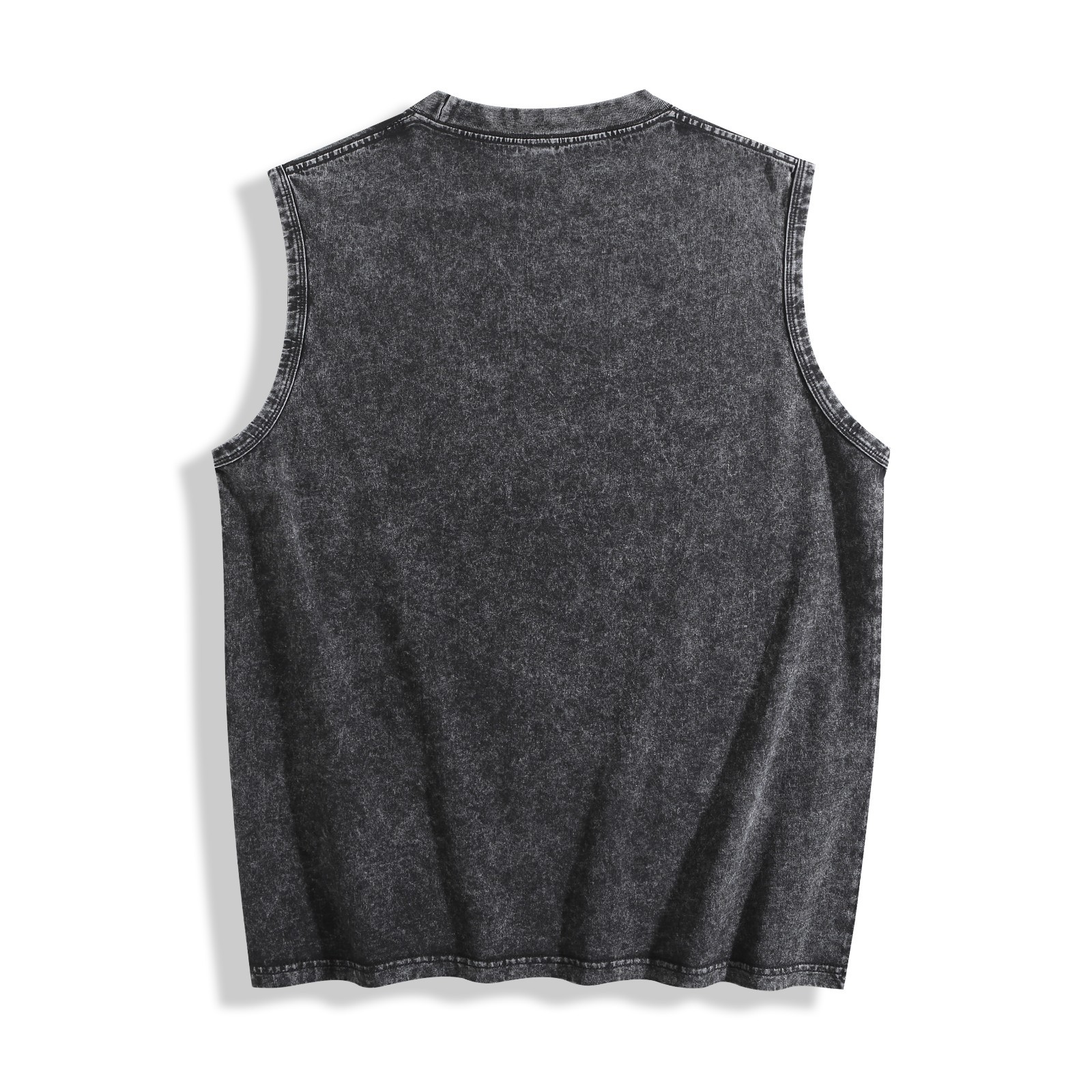 Mens Washed Black Ace of Hearts Vintage Print Sleeveless Tank Top gallery