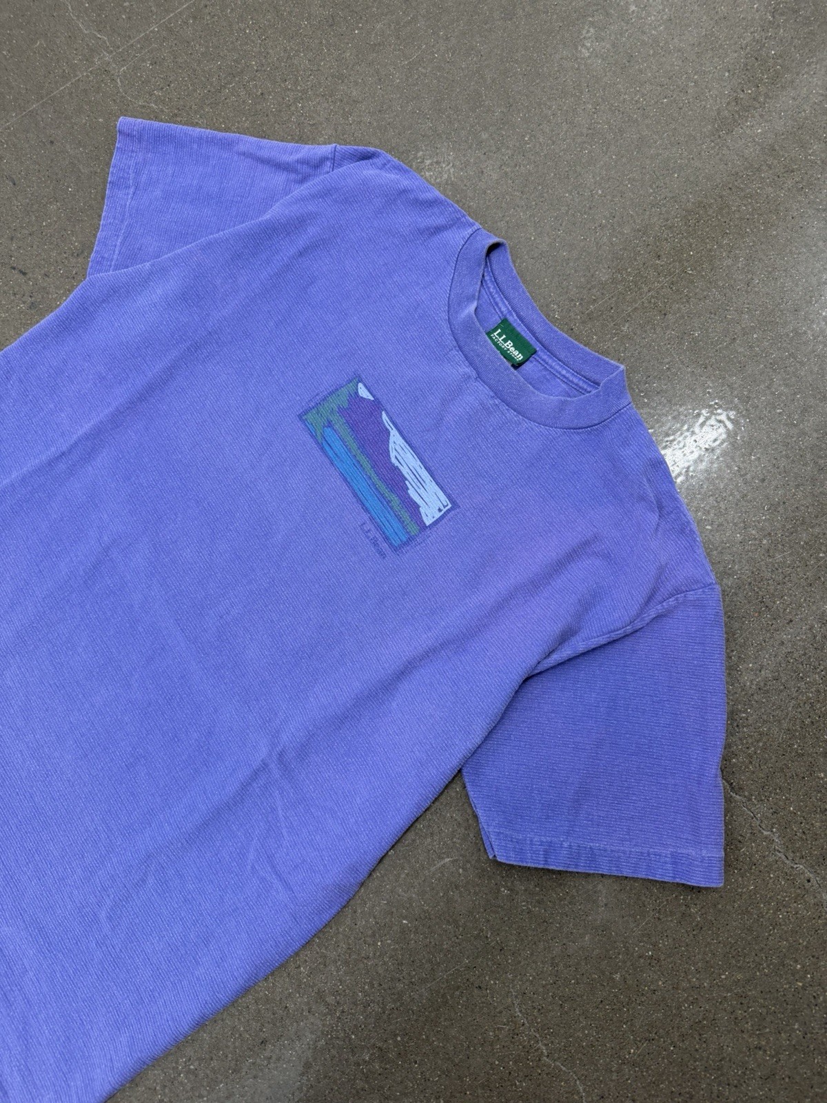vintage LL Bean Box Logo Graphic Outdoor T Shirt Factory Tag Sz Large gallery