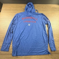 Baseball Lifestyle 101 Men’s Long Sleeve Hooded T-Shirt Blue Red White XL Casual