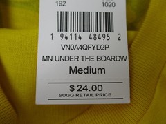 Vans Shirt Mens Medium Yellow Skull Web Surf Skateboard Back Logo New With Tags