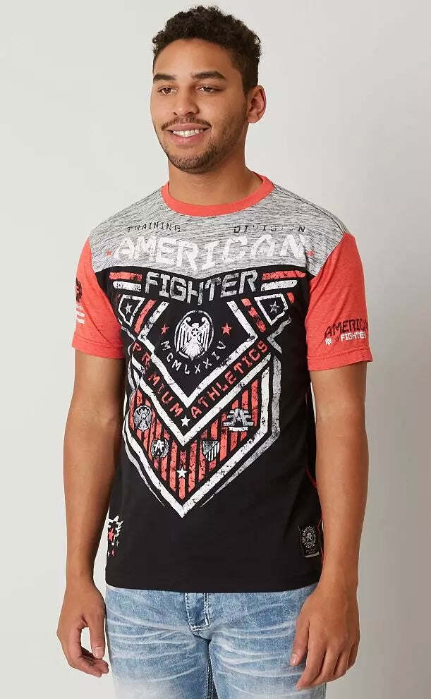 American Fighter Men's T-shirt Hunter Crew Neck Athletic Panel tee XS-4XL gallery