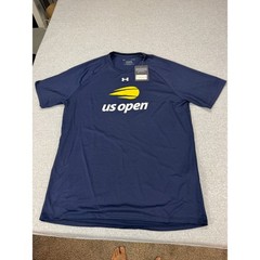 Under Armour US Open Tennis Tech Tee Mens Large Navy Blue Short Sleeve Shirt NWT