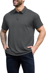 Men’s Tactical Golf Polo – Short Sleeve Athletic Collared – Summer Sports Shirt
