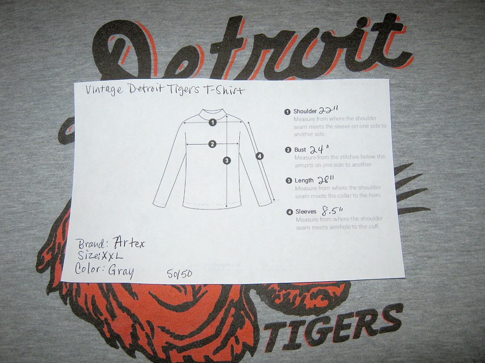 Vintage Artex 1970/80s Detroit Tigers Baseball T-Shirt Size XXL gallery