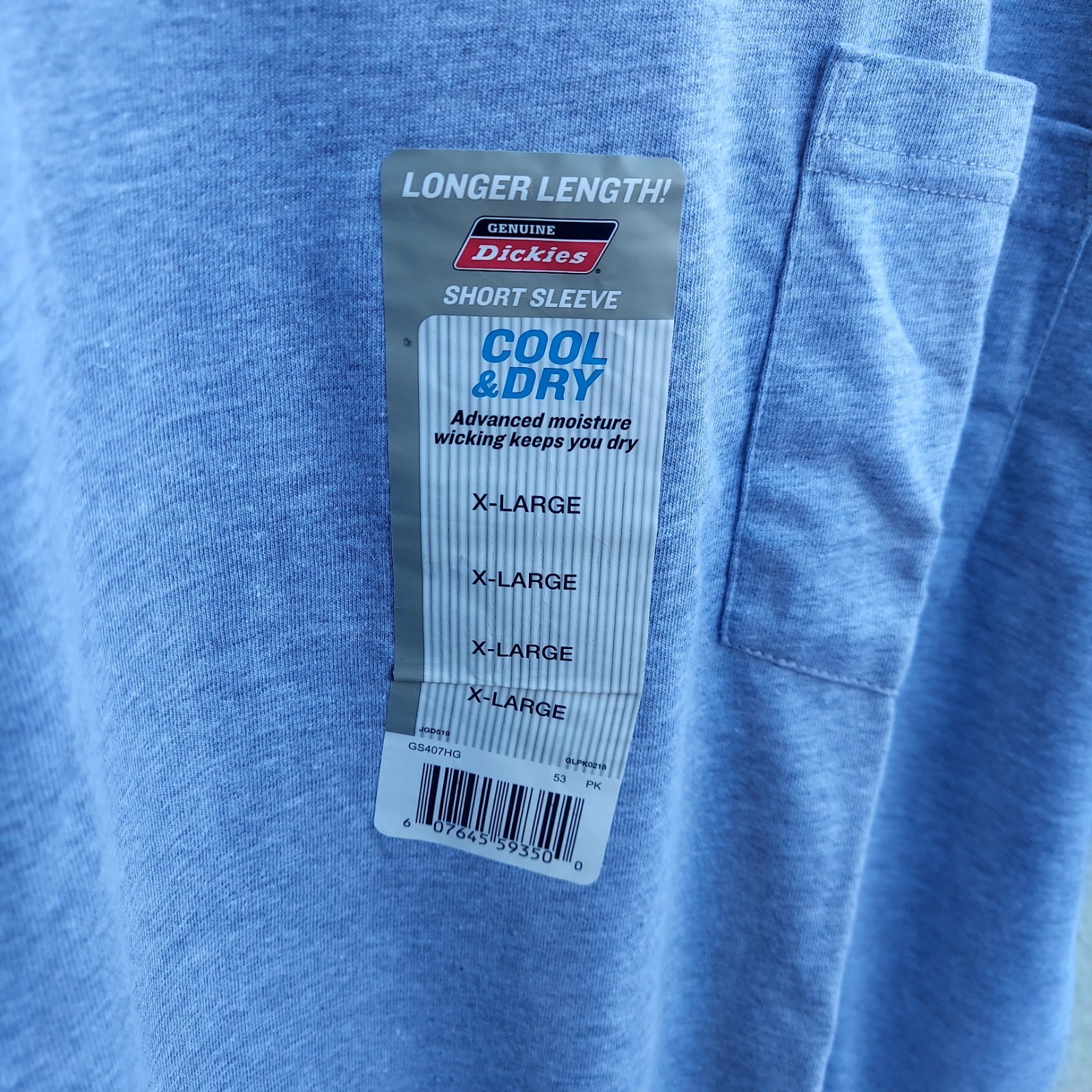 Dickies work t-shirt heather gray Men's XL GS407HG gallery