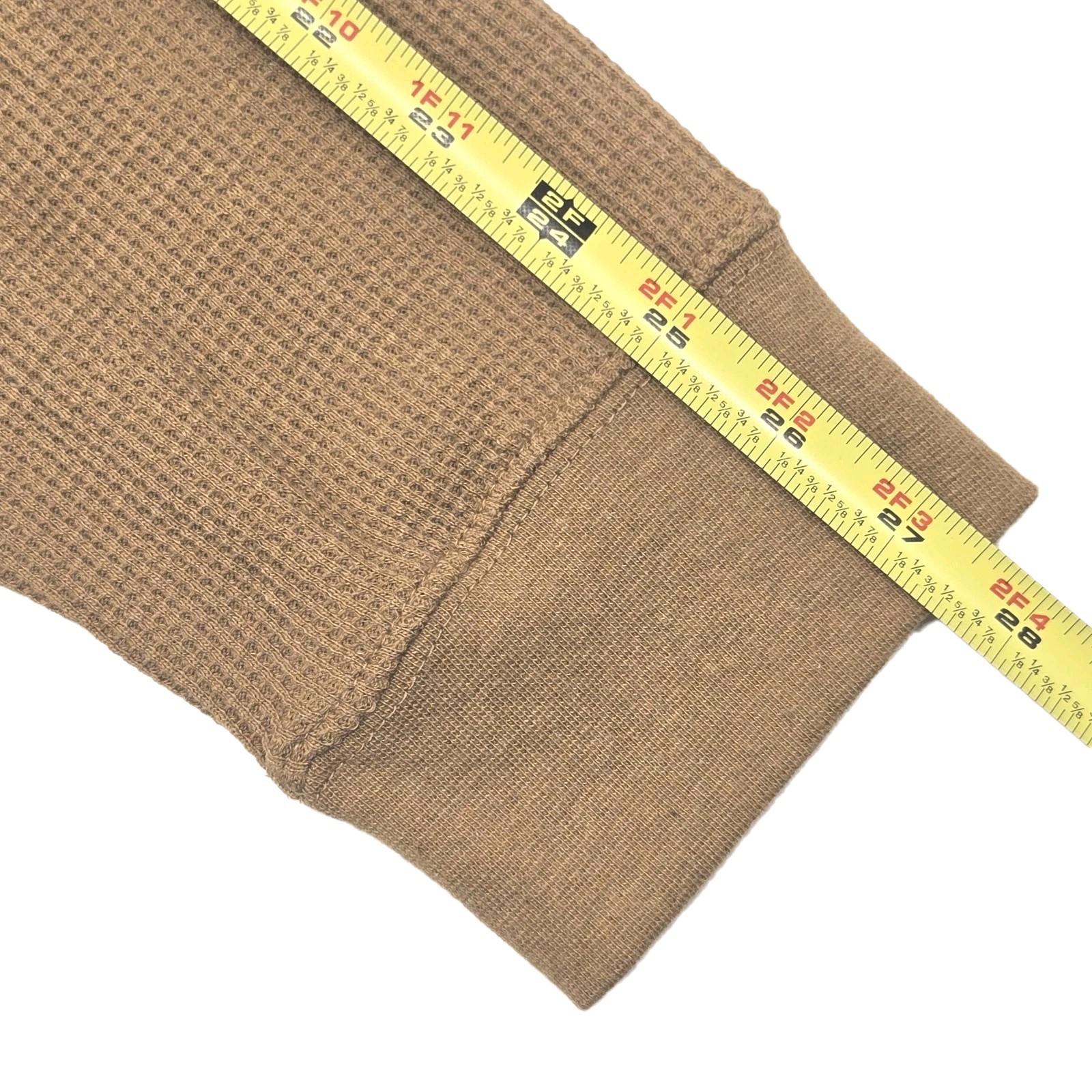 St. John's Bay Men's 3XLT Waffle Knit Henley Shirt Long Sleeve Mustard Gold NWT gallery