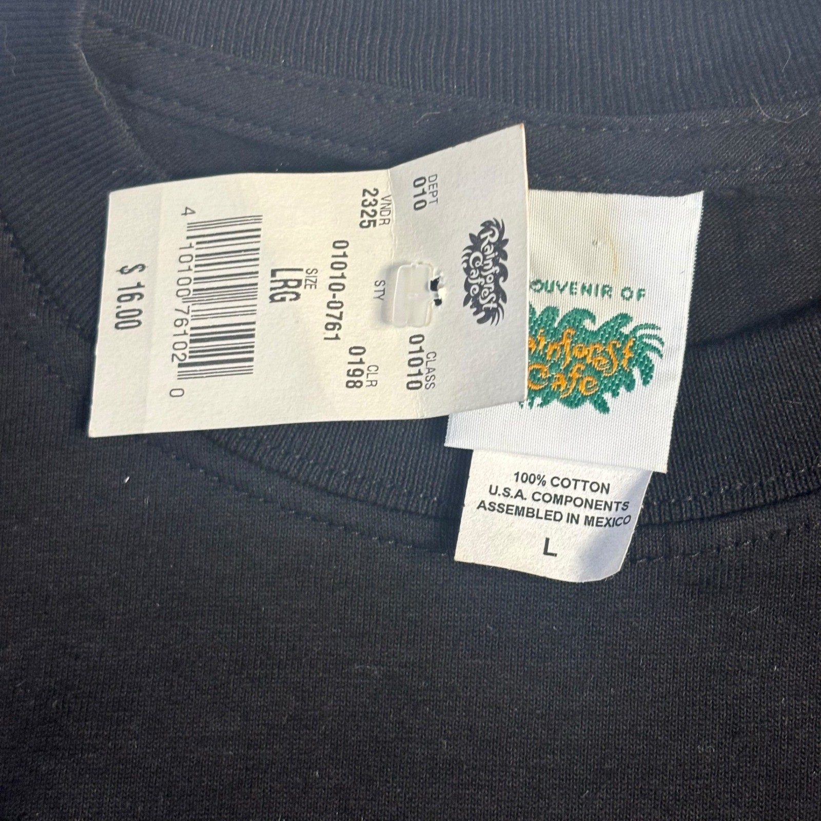 Rainforest Cafe Mens Large Black Leopard Jaguar Graphic T-Shirt New With Tags gallery