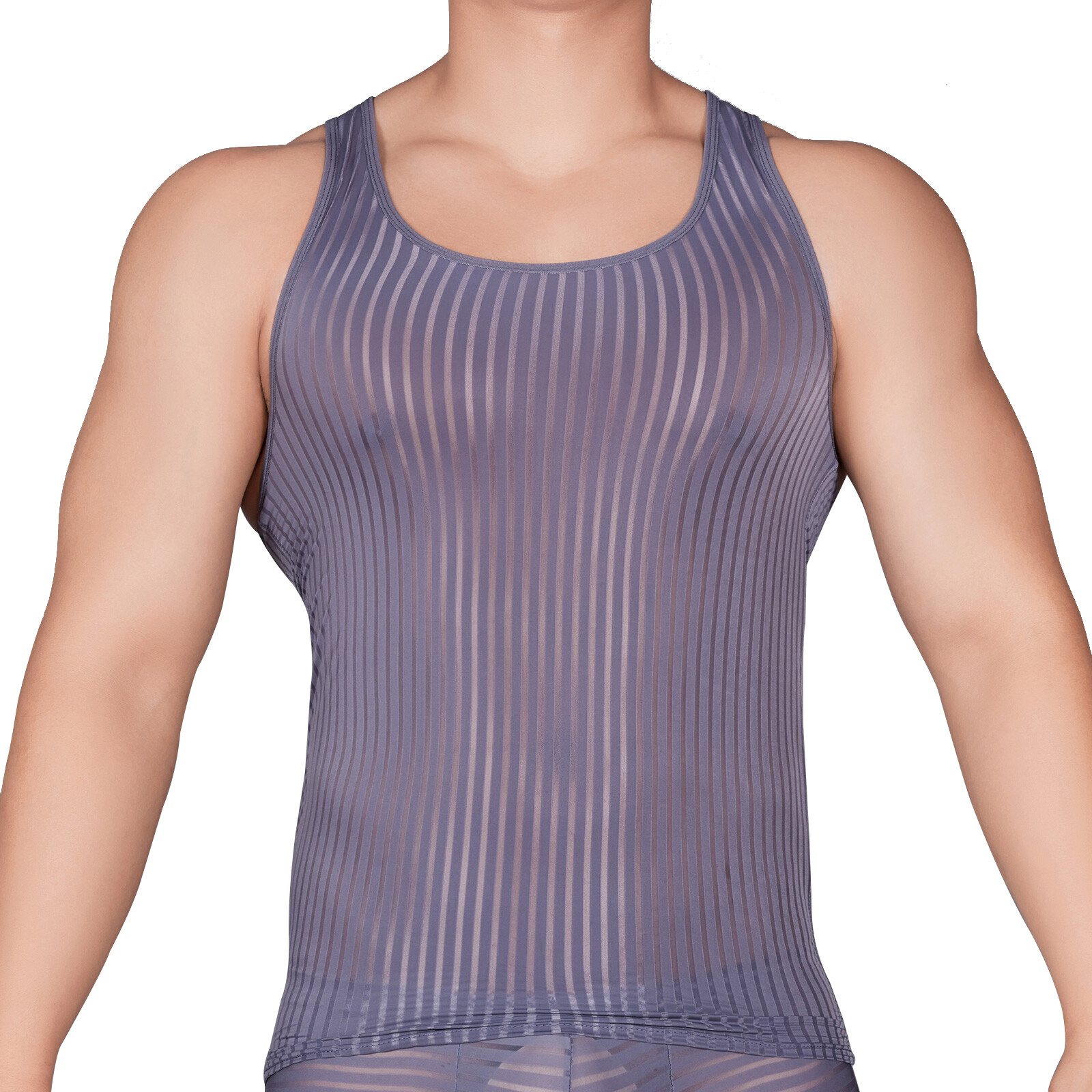 Mens Top See-Through Tank Basic Vest Transparent Shirt Lingerie Undershirt Sexy gallery