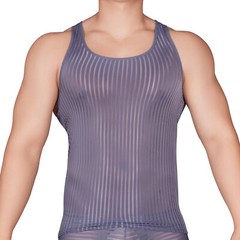 Mens Top See-Through Tank Basic Vest Transparent Shirt Lingerie Undershirt Sexy