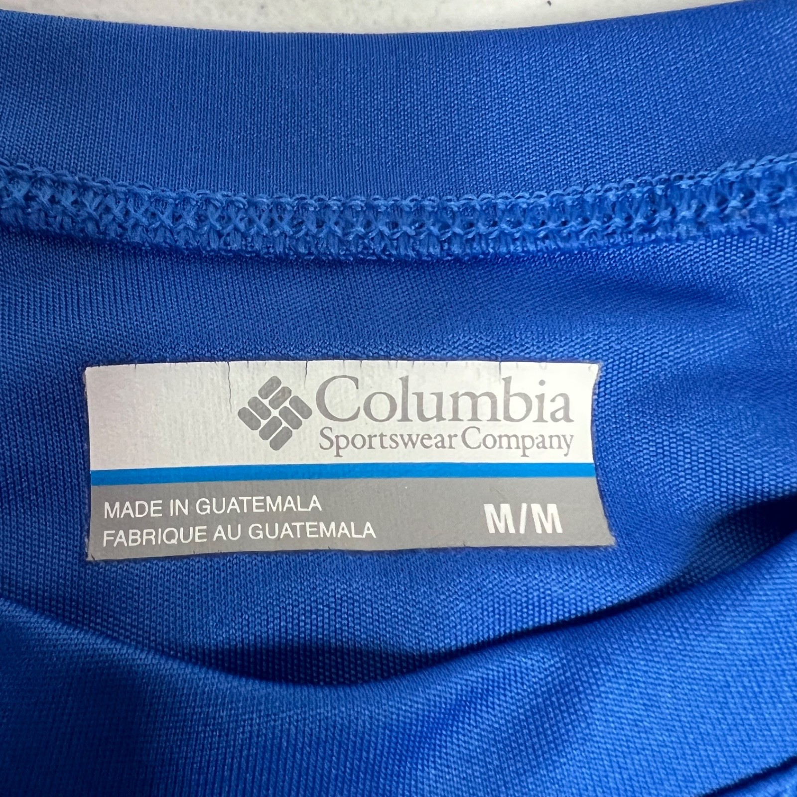 Columbia PFG Terminal Tackle Long Sleeve Shirt Mens M Blue USA Flag Triangle gallery
