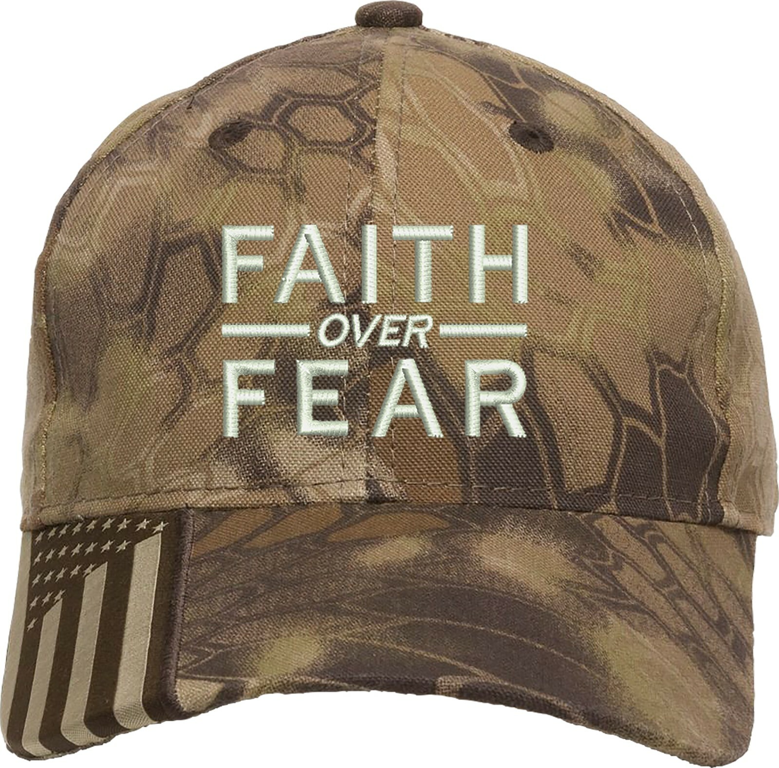 Faith Over Fear Embroidered Structured Adjustable One Size Fits All US Flag Bill gallery